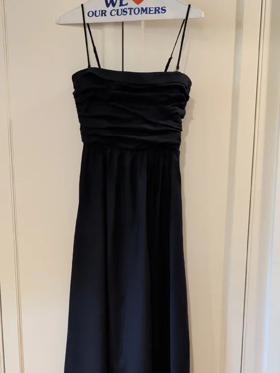 Reformation Black Strapless Ruched Bodice Dress - Picture 1 of 4